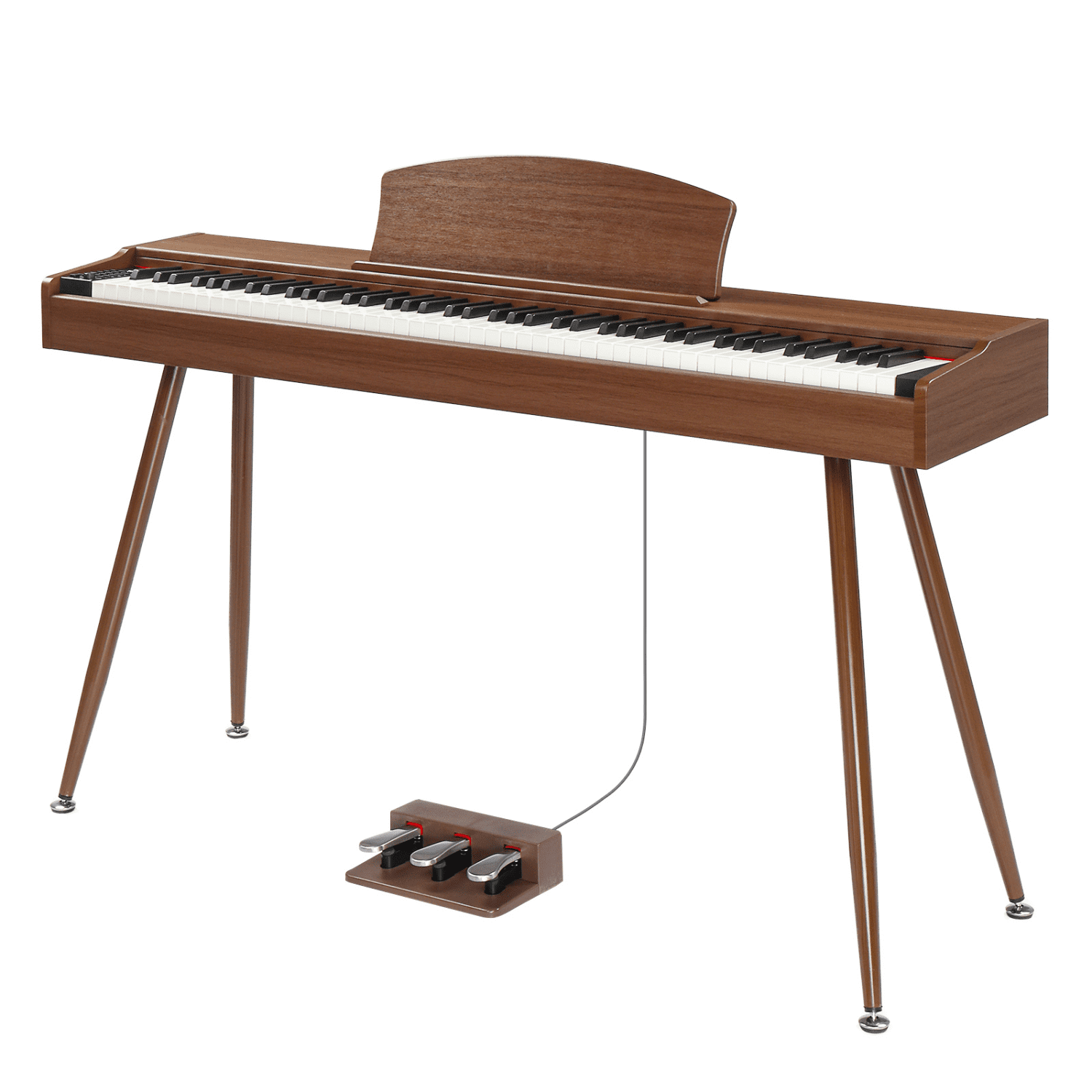 Hassch Digital Piano Keyboard for Beginners, 88 Keys Full Weighted Electric Piano with Stand, Headphone, Power Adapter, and Triple Pedals, Walnut