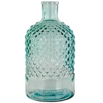 Couronne Co. Diamond Glass Vessel, 9" Diamond Recycled Glass Bottle, 1 Piece
