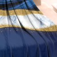 thumbnail image 3 of Blue and Gold Marble Glitter Waves Pattern Blanket,Comfortable Soft Flannel Throw Blanket,All Season,Warm Lightweight Blankets for Sofa Bed Couch Living Room Chair,60"x80", 3 of 4