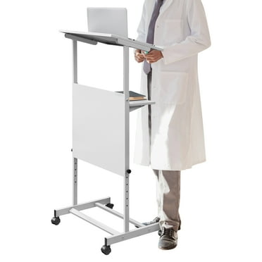 BENTISM Podium Lectern Presentation Lectern Height Adjustment Podium Stand White
