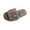 Khaki, variant on Fluffy Slippers for Women Butterfly Shape Rhinestone Decor Winter Warm Open Toe Slip on Furry Cozy Indoor and Outdoor Plush Shoes Black