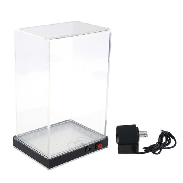 Vitrina De Figurillas De Acrílico Con LED, Interruptor Y Base Negra Para Modelo De Automóvil A Presión, Muñecas, De Acción O Modelo De Baoblaze Vitrina de acrílico