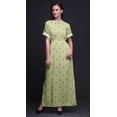 thumbnail image 3 of Bimba Rayon Leaves Block Ladies Long Gown Boho Beach Cocktail Party Maxi SlitDress-XXX-Large, 3 of 6