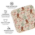 thumbnail image 3 of Rateoe Floral Cowboy Boots Drawing Drink Coasters Set of 4 Leather Coasters Spill Protection for Table Desk,Durable and Non Slip Leather Coaster ,4 Inches Drink Mats-Square, 3 of 6