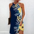 thumbnail image 1 of Generic 2025 New Fashion Casual Printed Sleeveless Halter Cut-out Dress Women's Clothing, 1 of 1