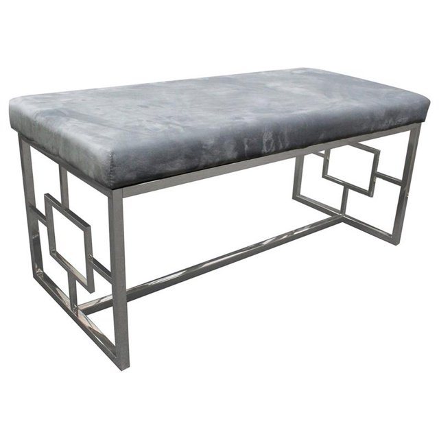 Best Master Banquette en Velours Rembourré et Acier Inoxydable à Base Grise/argentée