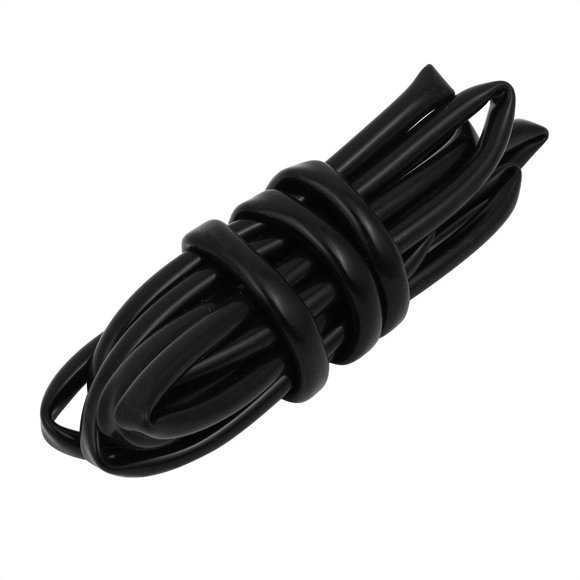 5mm x 7mm Heat-Resistant Silicone Rubber Tube Hose Pipe Black 2M Long
