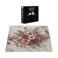 thumbnail image 4 of Ambesonne Flowers Jigsaw Puzzle Durable Cardboard, Tender Floral Marble Print, 1000 pcs, Pale Ruby and Laurel Green, 4 of 6