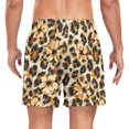 thumbnail image 2 of FORMRS Mens Swim Trunks Mesh Liner Quick Dry Casual Beach Board Shorts with Pockets, Sizes S-2XL, Brown Floral Leopard Pattern, 2 of 9