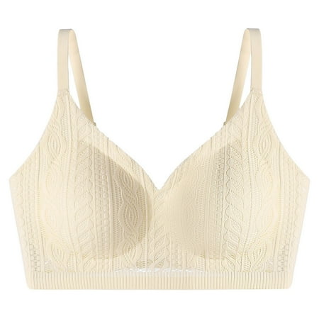 Yuzhih Seamless Bras for Women Wireless Breathable Cut out Bra V Neck Bralettes with Support No Underwire