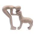 thumbnail image 2 of Figura de humano y perro, estatua de hombre y perro, adorno coleccionable de colección de recuerdos para Color arena, 2 of 9