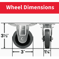 thumbnail image 3 of Colson 3 In. Rigid Plate Caster - Single Pack — Residential Use, Standard Application, 3 of 5