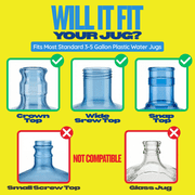 The Jug Plug Original Silicone Water Jug Cap, 2-Pack, for Standard 5-Gallon Water Bottles