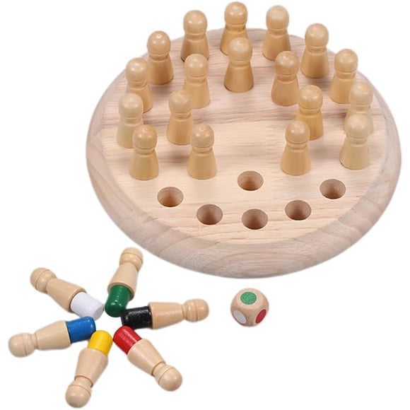 wefenad Juego de ajedrez con Memoria de Madera, divedo Juego de Mesa con Bloques, Juguetes cognis para la Familia con s