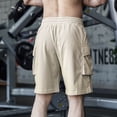 thumbnail image 5 of Sngxgn Men's Shorts Casual Classic Fit Stylish Elastic Waist Summer Beach Shorts with Pockets Sport Shorts(Beige,L), 5 of 5