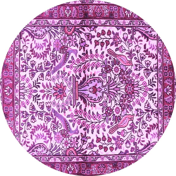 Ahgly Company Indoor Round Persian Purple Traditional Area Rugs, 6' Round