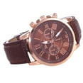 thumbnail image 1 of Fashion Womens Leather Strap Stainless Steel Quartz Watch Pointer Watch, 1 of 9
