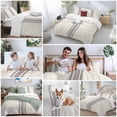 thumbnail image 5 of 3 Piece Simple Farmhouse Style,Duvet Cover Set California King,Microfiber Comforter/Quilt Cover with Corner Ties and 2 Pillowcases,Abstract Grey Geometric Stripe Soft Bedding with Zipper Closure, 5 of 8
