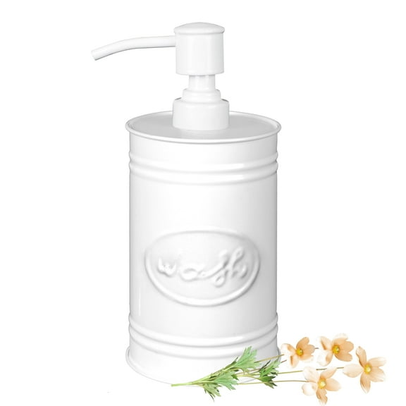 Autumn Alley Farmhouse White Metal Soap Dispenser – Farmhouse Bathroom Accessories