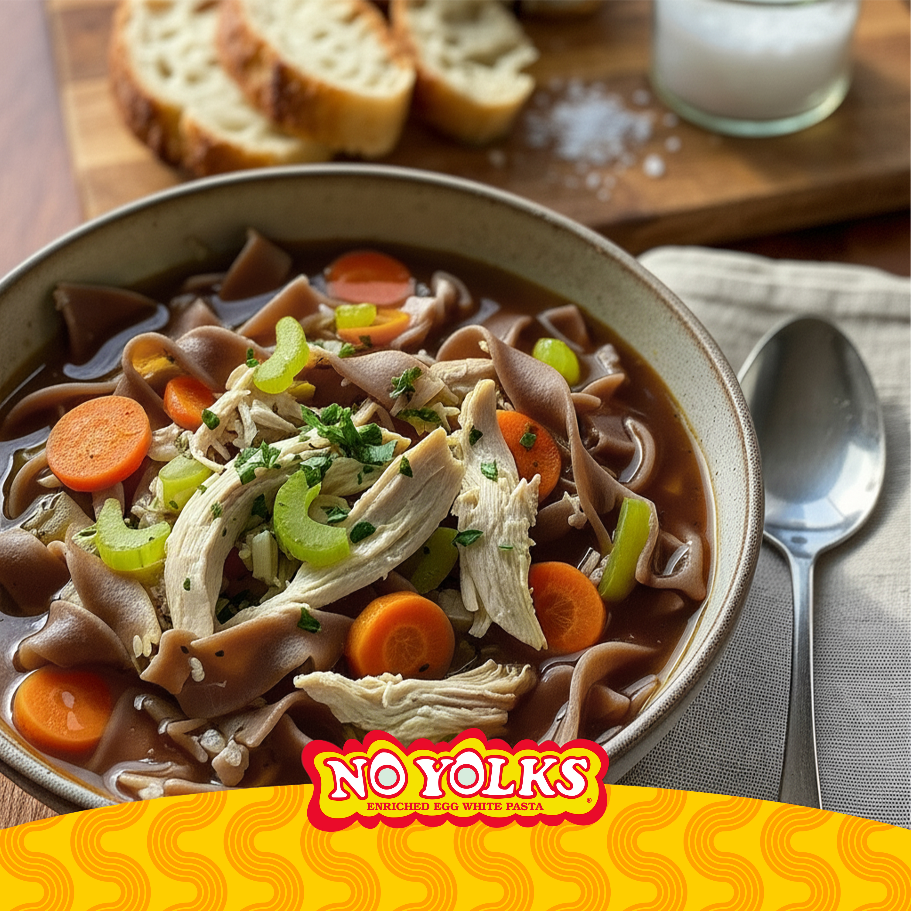 No Yolks Extra Broad Noodle Pasta (12-Pack, 12 oz Each) – Light, Fluffy & Perfect for Comfort Meals – These cholesterol-free noodles cook up smooth and firm, making them ideal for hearty casseroles,