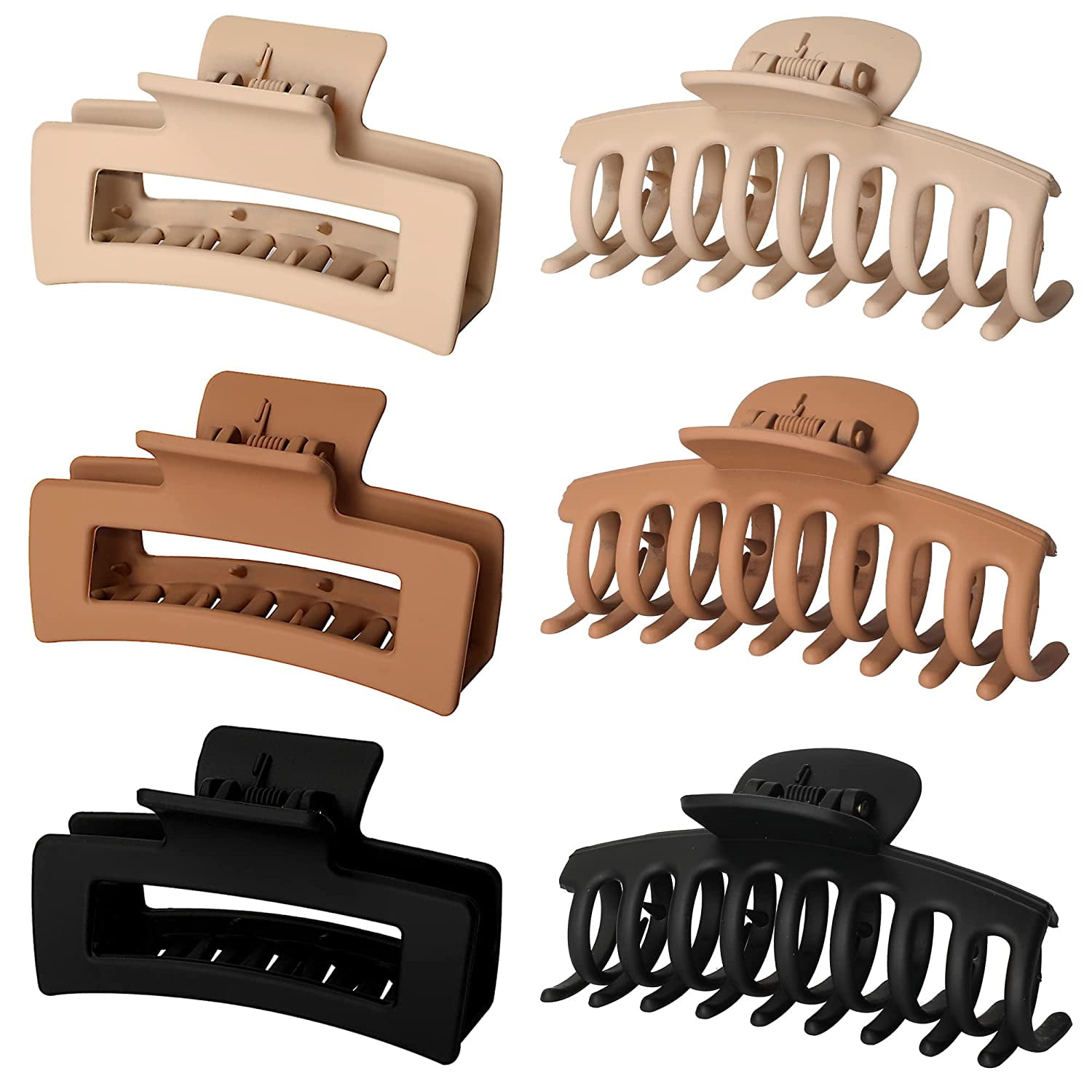 6 Pack 4.3 Inch Large Claw Clips for Women Big Hair Clips for Thick