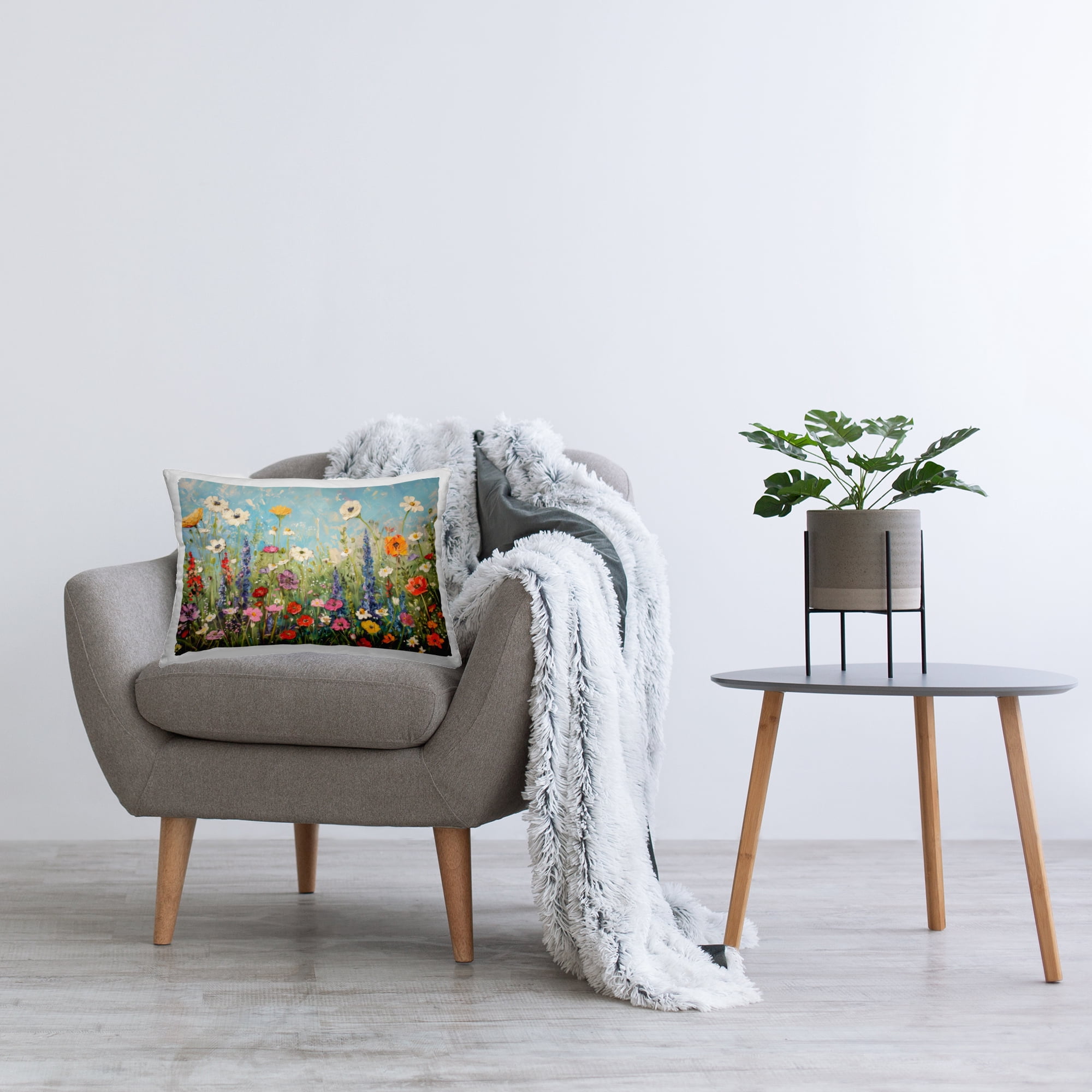 Stupell Industries Wildflower Field of Spring Blooms Decorative Printed Throw Pillow, design by Creative Studio, 14 x 7 x 20