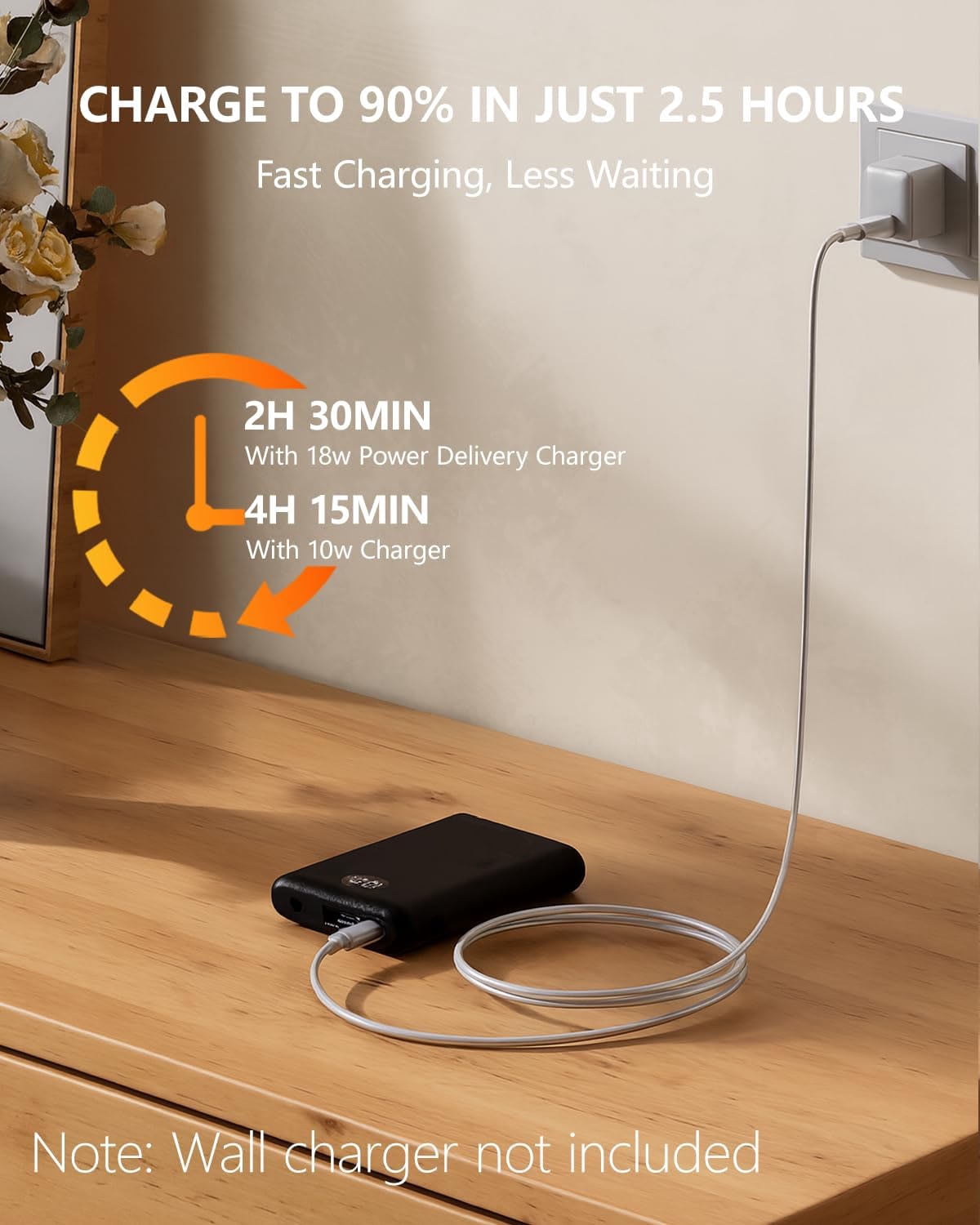 Power Bank, 7.4V2A 10000mAh Battery Pack for Phone, Heated Battery Pack, USB-A /Type-c/DC 3.8mm(Compatible with 3.5 mm, includes 4.0 mm adapter cable.） 1 Pack
