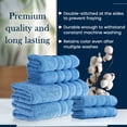 thumbnail image 5 of HALLEY Turkish Towels Set (6 Pieces) 650 GSM Highly Absorbent Super Soft 100% Cotton - 2 Bath Towels, 2 Hand Towels 2 Washcloths - Blue, 5 of 11