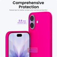 thumbnail image 4 of ORNARTO Compatible with iPhone 17 Case 6.3, Slim Liquid Silicone 3 Layers Full Covered Soft Gel Rubber Phone Case Protective Cover 6.3 Inch, Hot Pink, 4 of 13