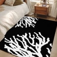 thumbnail image 5 of Coral Black Large Area Rugs for Bedroom Living Room, Non Slip Carpet Bedside Rug, Coastal White Ocean Marine Nautical Beach Rectangular Floor Cover Kitchen Accent Rug 4'x6' for Dining Room/Office, 5 of 9