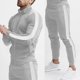 thumbnail image 4 of Sudaderas con capucha para hombre, chándales de talla grande, informal, para correr, con cremallera, cárdigan con capucha, ropa deportiva, pantalones, conjuntos de 2 piezas, traje deportivo para corre, 4 of 4