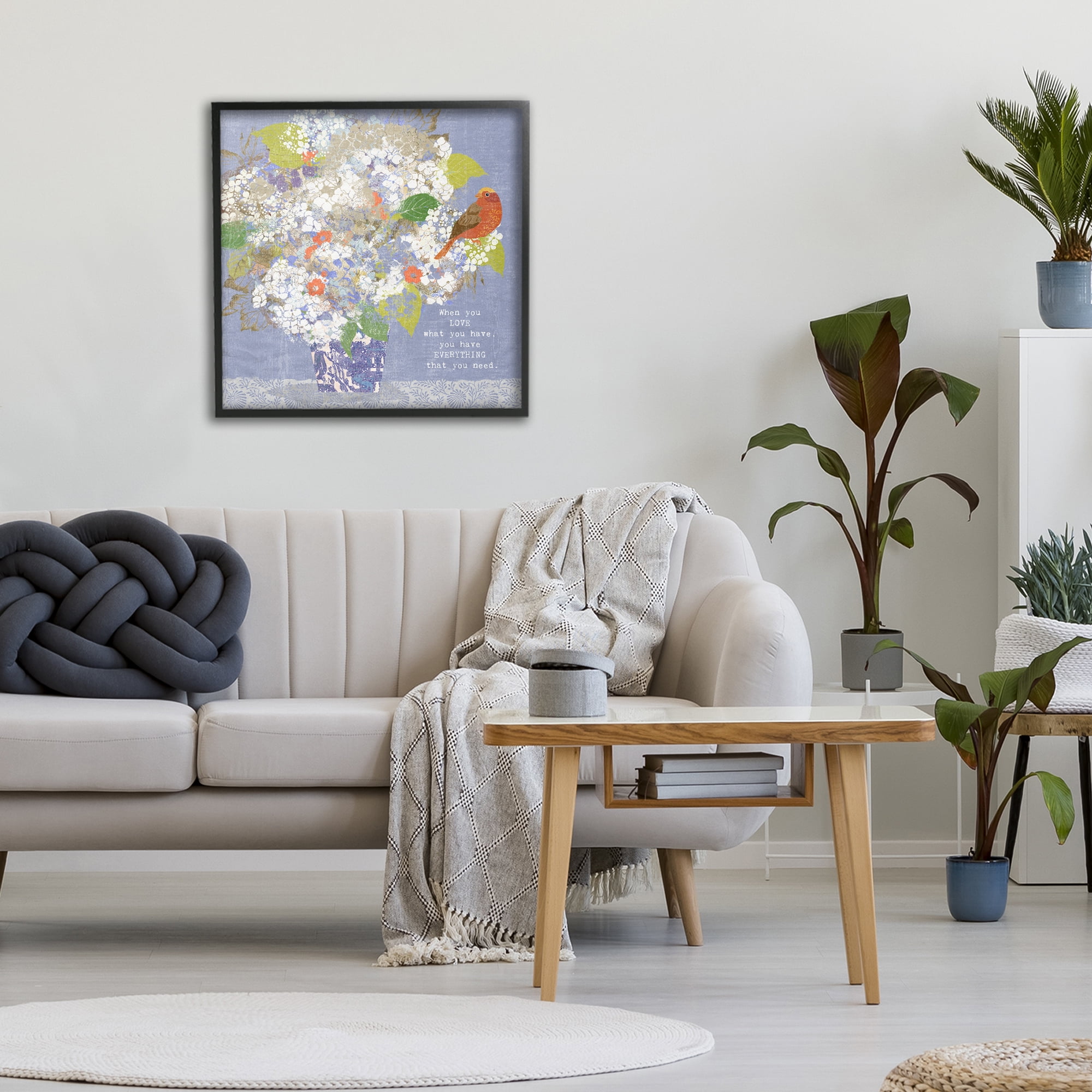 Stupell Industries Floral Inspiration On Love Black Framed Giclee Art, design by Suzanne Nicoll