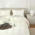 thumbnail image 5 of Cream White Duvet Cover King Size 3 Piece-100% Egyptian Cotton Duvet Cover Set ，1600 Thread Count -Extra Soft Bedding Set(104x90 inches), 5 of 13