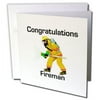 3dRose Image of Congratulations On Making Firefighter with Fireman - Greeting Card, 6 by 6-inch