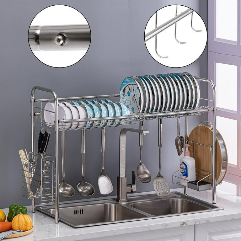 Ktaxon Silver over the Sink Dish Drying Rack,Drainer Shelf for