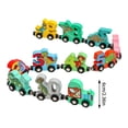 thumbnail image 3 of Learning Toys Colorful Wooden Dinosaur Train Set for Kids, Educational Number Blocks Toy, Safe Magnetic Connection, Ages 3 and Up, 3 of 5