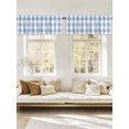 thumbnail image 3 of Buffalo Check Watercolor Blue Window Valance, Plaid Farmhouse 2 Pack Decorative Curtain for Small Windows, Light Filtering Valance with 3” Rod Pocket, 60"W x 18"L, 3 of 9