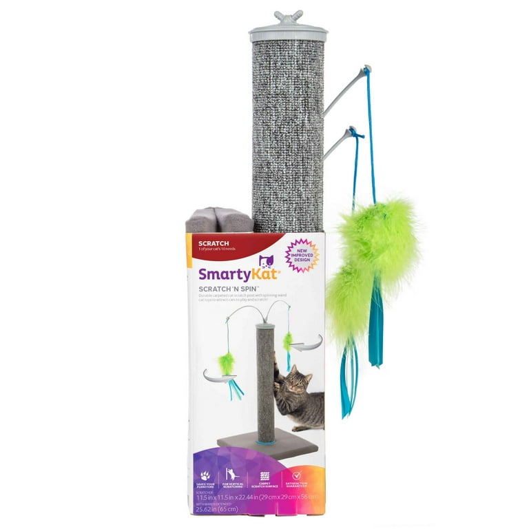 SmartyKat Scratch 'N Spin Cat Toy, Carpet Scratching Post