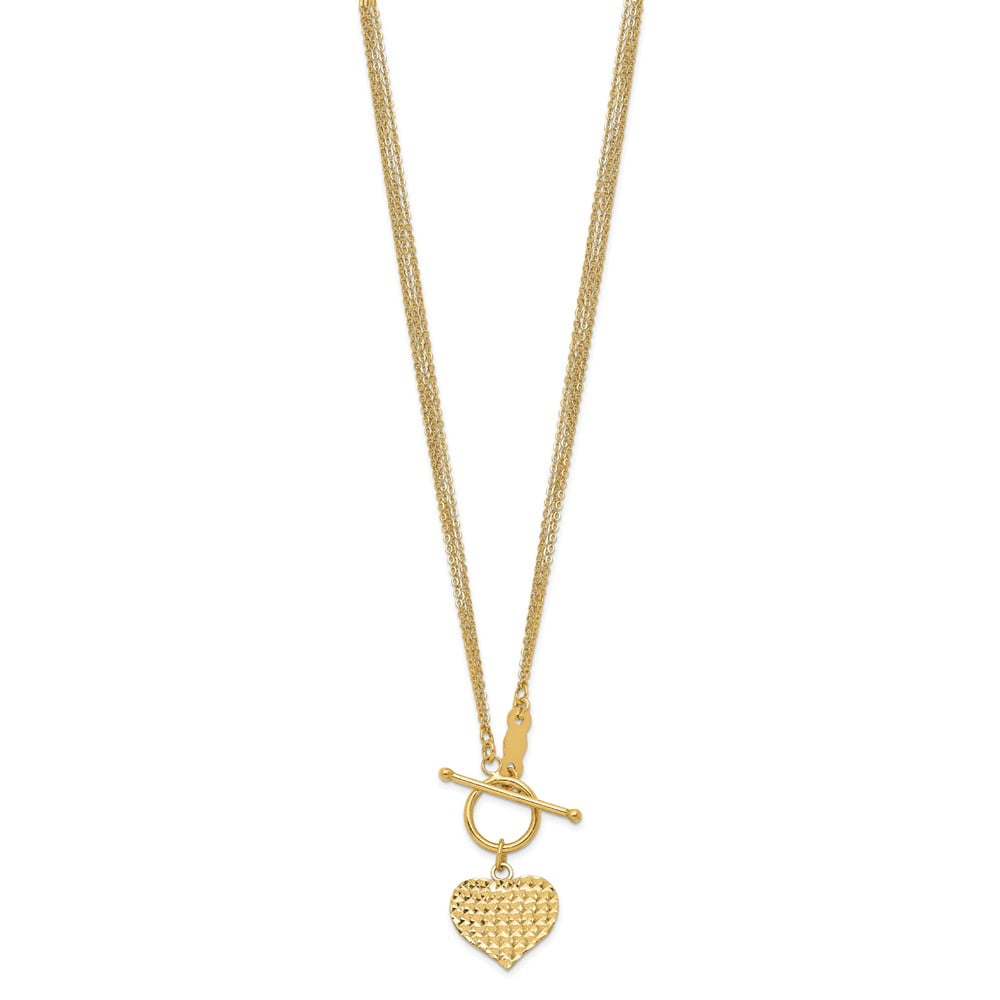 Strand Heart Toggle Necklace 18inch 