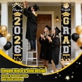 thumbnail image 3 of Graduation Porch Sign Class Of 2026 Banner Congrats Grad Door Banner Graduation Yard Sig for Home School Indoor Outdoor Party Supplies Black Design 4, 3 of 7