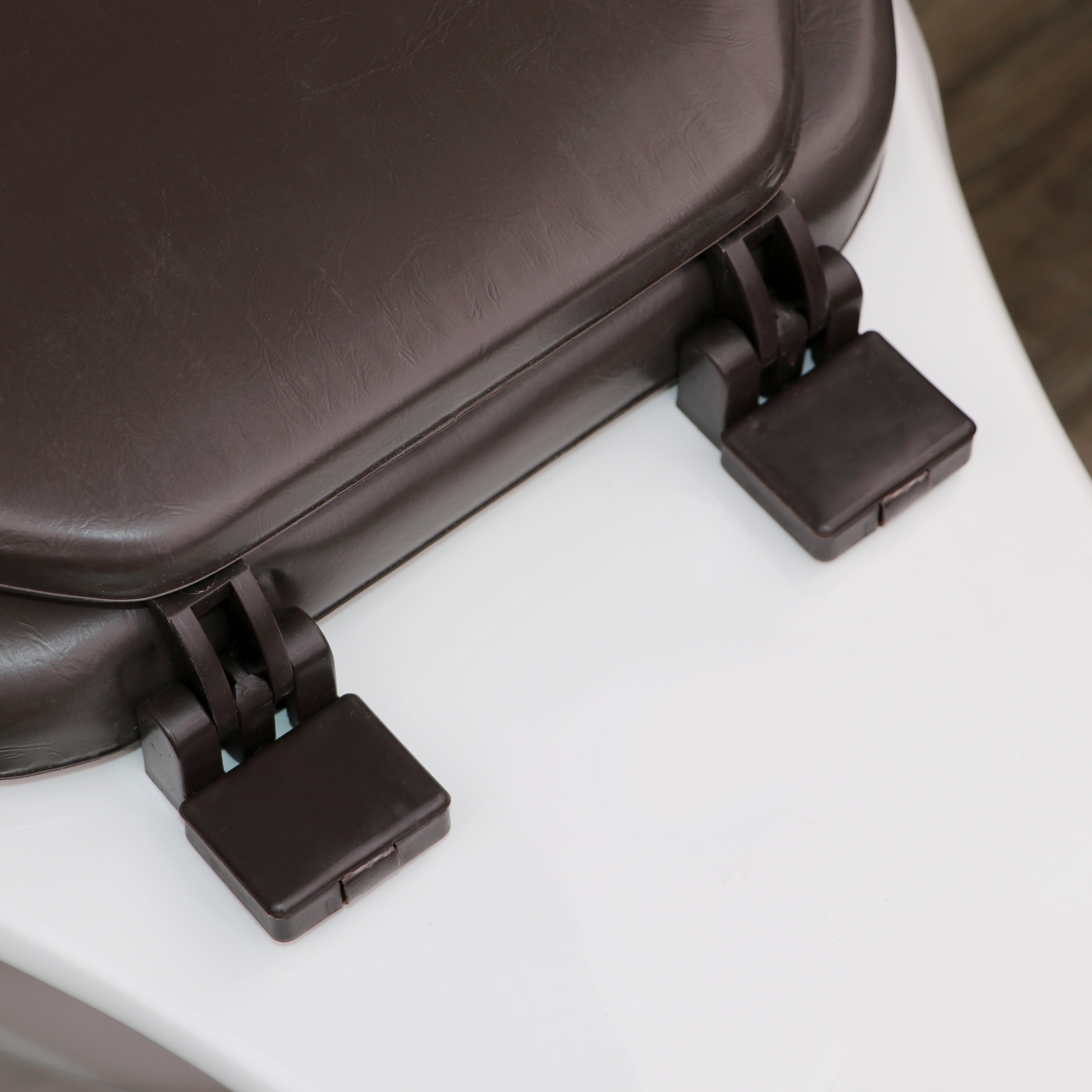 Ginsey Elongated Soft Cushion Toilet Seat, Brown