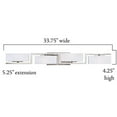 thumbnail image 3 of Meridian 33.75 in. 4-Light Satin Platinum Retro Vanity Light with White Opal Glass Shades, 3 of 3