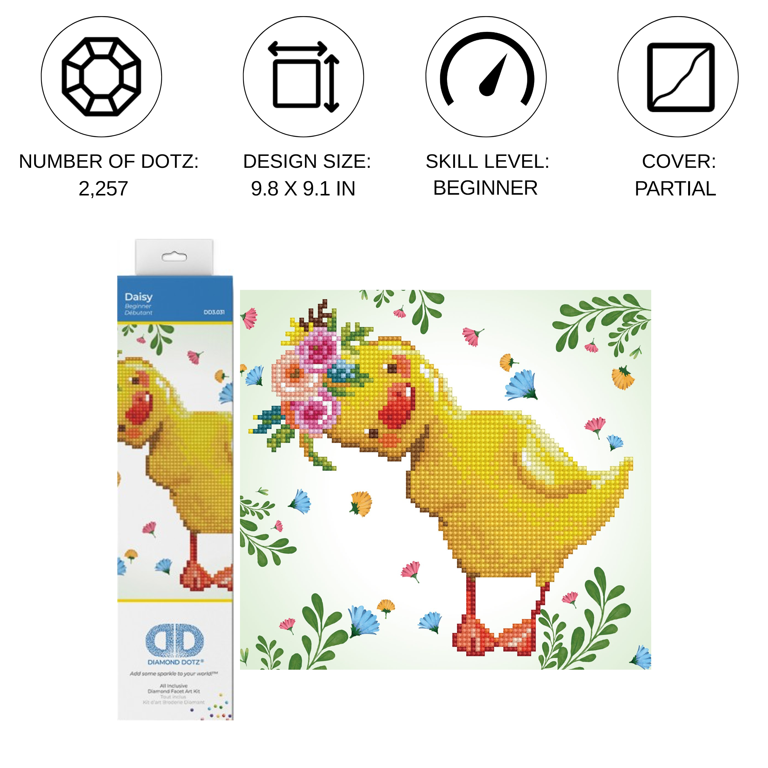 Diamond Dotz Sweet Studycorn, kit per pittura a mosaico con diamanti per adulti, un kit creativo rilassante con gemme Dotz, 22,8 x 23,1 cm