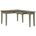 thumbnail image 6 of Farmhouse Wood Writing Desk and Return Open L-Shaped Green Wood, 6 of 7