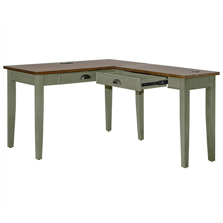 Green l sale shaped desk