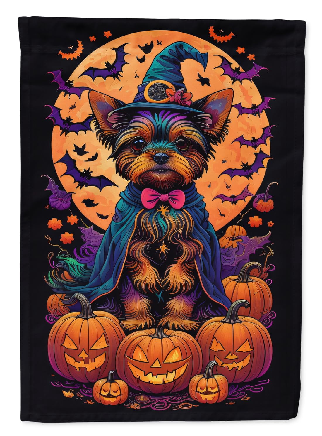 Saint Bernard Witchy Halloween Garden Flag 11.25 in x 15.5 in