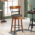 thumbnail image 4 of Gymax Set of 4 BarStool 25.5'' Swivel Counter Height Dining Chair with Rubber Wood Legs, 4 of 10