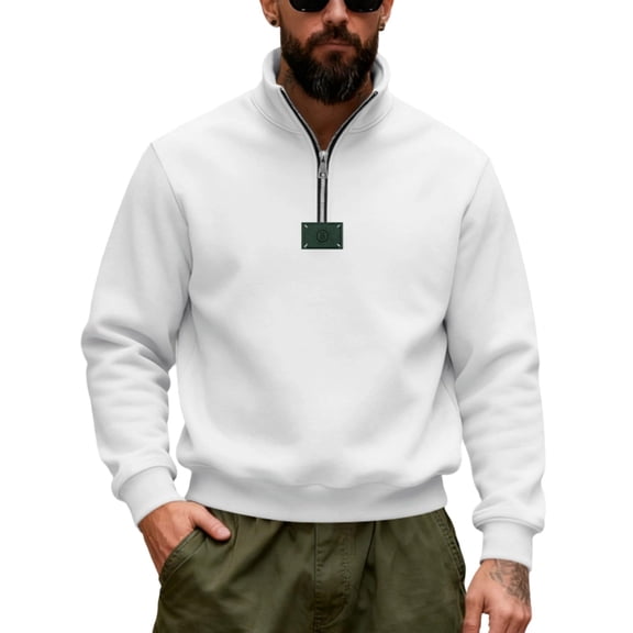 Men'S Quarter Zip Mock Neck Pullover Sweater Casual Long Sleeve Slim Fit Comfy Sweatshirts Big And Tall Lightweight