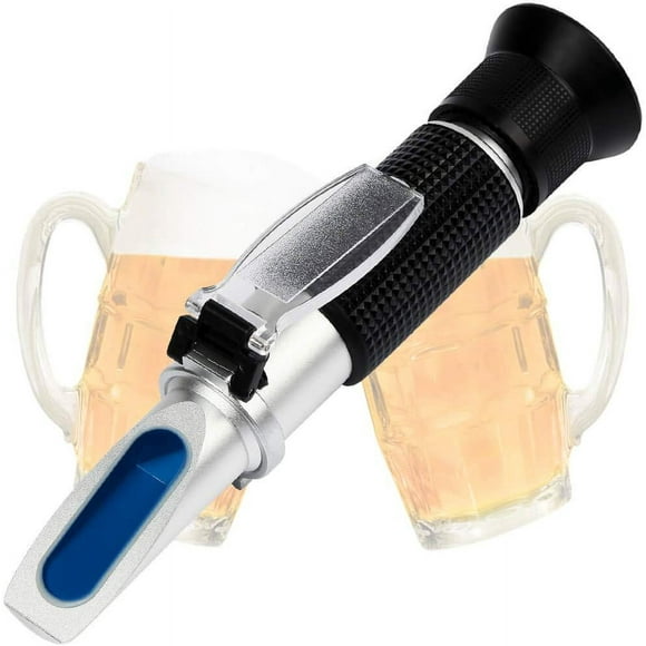 Brix Refractometer, Beer Wort Refractometer, Dual Scale - Specific Gravity 1,000-1,130 and Brix 0-32%, Replaces Homebrew Hydrometer (Aluminum)