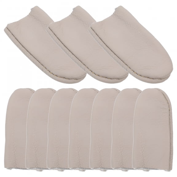 ACDANC 10pcs Sewing Cowhide Thimble DIY Sewing Finger Protector Thumb Protector Finger Tip Guard